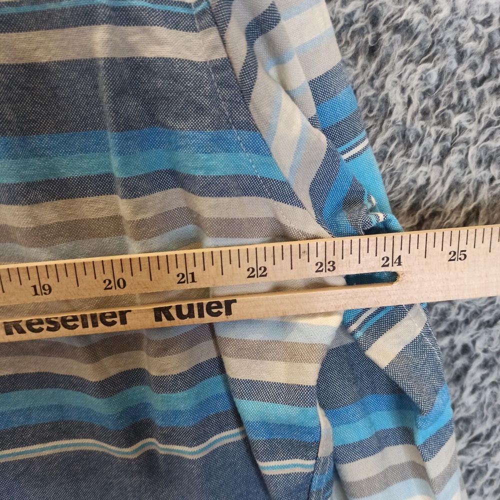 American Eagle Shirt Men XLarge Blue Striped Casual Button Up Collar Long Sleeve - Picture 7 of 8